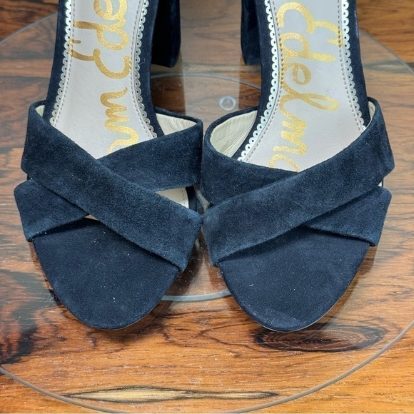 NEW Sam Edelman Yancy Suede Heel Sandals - black - Picture 9 of 16